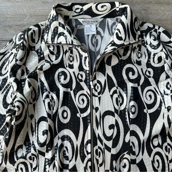 Misook Paisley Print Sequin Evening Zip Jacket - Picture 5 of 16